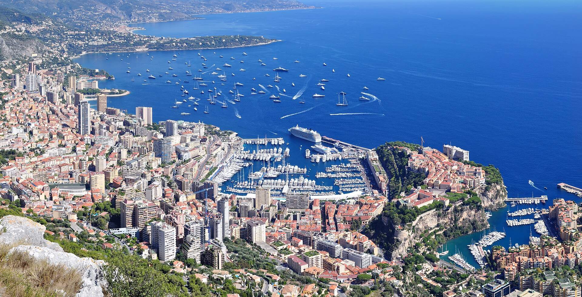 Monaco and Port Hercule from La Turbie