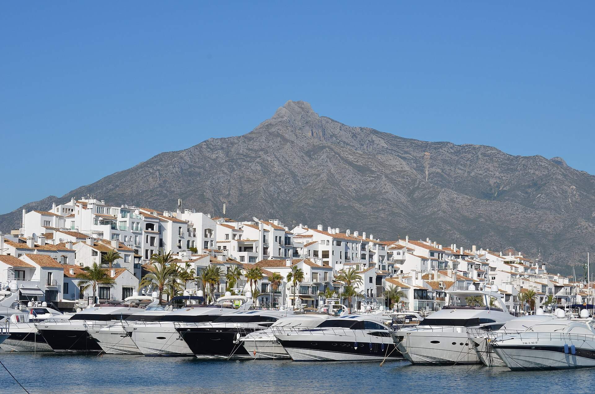 Puerto Banús yachts below La Concha mountain, Marbella