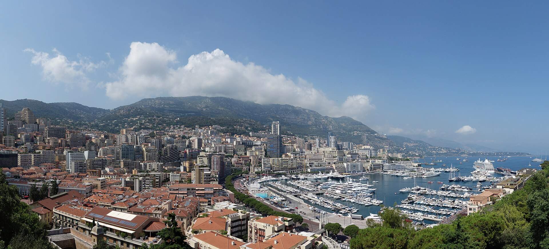 Port Hercule and Monte Carlo seen from Monaco-Ville